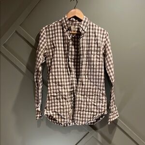 J. Crew Brown Checkered Casual Button Down Shirt